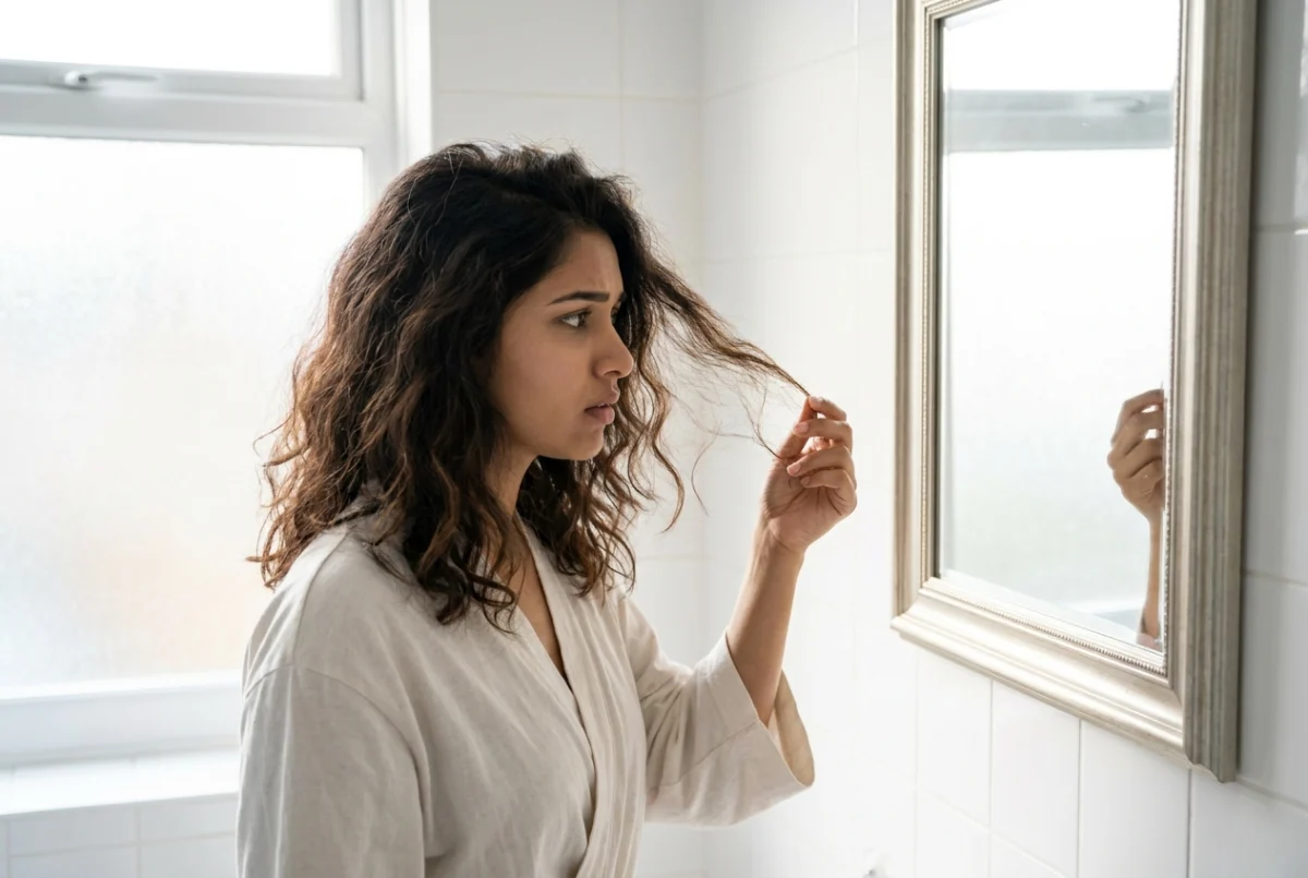 Dry dull hair caused by hard water